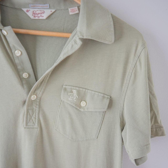 Original Penguin Light Olive Polo Shirt - Picture 2 of 4